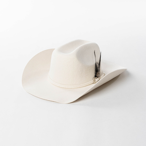 Sombrero Vaquero Occidental de Ala Ancha NZ11, Casual, Blanco y Negro, con Plumas Metálicas de Diamante, de Lana, para Exteriores, Cálido - Product Image 6