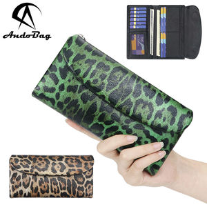 AndoBag Genuine Leather Long Wallet for Women Retro Leopard Print <b>Evening</b> <b>Bag</b> Elegant Versatile Clutch Purse 2604 - Product Image 1