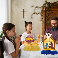 9 Centros de Mesa de Panal de Abeja con Diseño de Natividad, Decoraciones Religiosas para Fiestas de Navidad, Centros de Mesa de Natividad de Jesús para Cumpleaños