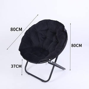 เก้าอี้ดวงจันทร์หรูหราพร้อมเบาะหนาเก้าอี้เลานจ์พับได้กรอบโลหะแข็งแรงสำหรับระเบียงห้องนอนห้องนั่งเล่น - Product Image 6