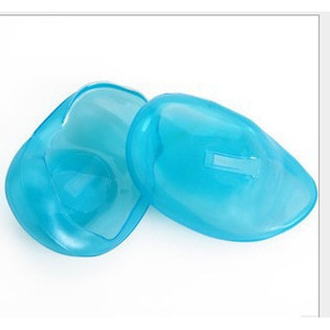 Couvre-oreilles bleus transparents pour la coloration et le lavage des cheveux, outils de coiffure en matériau souple - Product Image 2