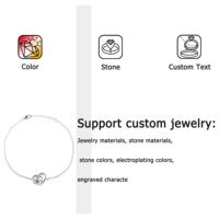 Bracelet de couple en argent sterling 925 plaqué platine pour femme, chaîne et maillons, zircon étincelant, cadeau romantique pour mariage ou fête