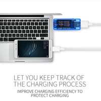 Medidor de corriente y voltaje USB, Detector de potencia, carga rápida Qc2.0/3,0 KWS-MX17