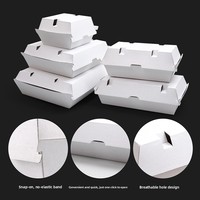 Boîtes d'emballage jetables écologiques personnalisées imprimées en offset pour hamburgers et poulet frit à emporter