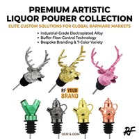 Collection d'accessoires artistiques pour bouteilles : Bec verseur créatif pour vin, Outil professionnel de bar, Bouchon de bouteille fantaisie, Accessoire de fête