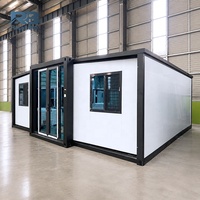 Maison mobile préfabriquée, mini-maison modulaire, maison portable 2, 3 ou 4 chambres, conteneur préfabriqué extensible de 20 pieds avec toilettes