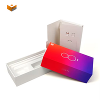 Boîte d'emballage de téléphone portable en carton rouge blanc de haute qualité conception personnalisée ciel et terre