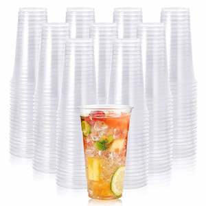 Gobelet jetable de haute qualité en PP avec logo personnalisable, couvercle sans paille, capacité alimentaire/lait 90 mm 12-24 oz - Product Image 2