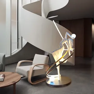 Lampe sur pied en résine et fibre de verre en forme de fille, sculpture décorative pour la maison, éclairage d'intérieur, vente en gros <span class=keywords><strong>2022</strong></span> - Product Image 5