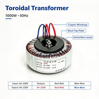 Transformateur toroïdal à enroulement en cuivre pur 1000W pour amplificateur audio Hi-Fi et équipement médical avec conception à faible EMI
