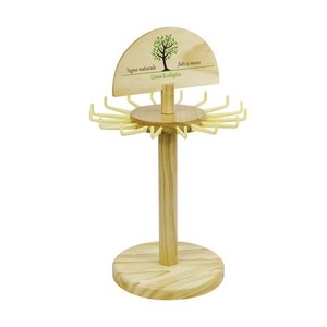 Espositore rotante da banco per portachiavi in legno - Product Image 1
