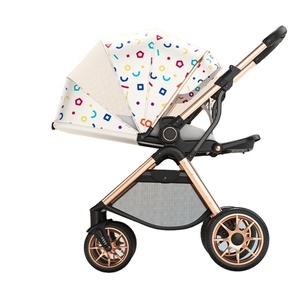 Poussette de luxe <span class=keywords><strong>3</strong></span>-en-1 Wisesonle <span class=keywords><strong>V8</strong></span>, OEM, cadre en acier inoxydable, tissu Oxford, capacité de charge de 15 kg pour 0-<span class=keywords><strong>3</strong></span> ans - Product Image 1