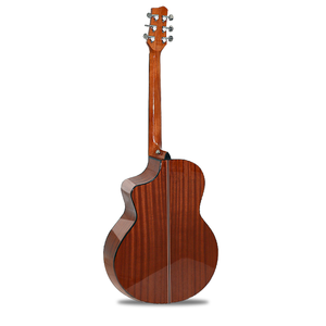 Guitarra Acústica Eléctrica con Diseño Nuevo, Trastes Redondeados, Acabado Brillante, Cuerpo Electroacústico JF de Abeto - Product Image 5