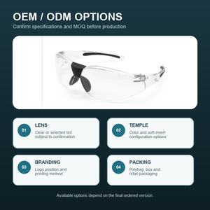 <span class=keywords><strong>Gafas</strong></span> <span class=keywords><strong>de</strong></span> <span class=keywords><strong>Seguridad</strong></span> Transparentes Envolventes al por Mayor, Lentes Protectoras Industriales con Lente Panorámica y Almohadillas Nasales Suaves - Product Image 3