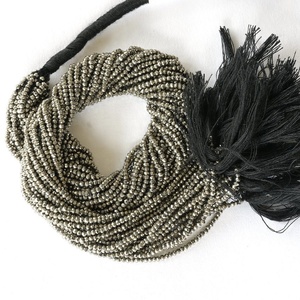 Cuentas Rondelle microfacetadas de pirita Natural de 3mm, venta al por mayor, cuentas de piedras preciosas sueltas, hebras para joyería de moda, precio de distribuidor de fábrica - Product Image 1
