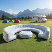 Maßgefertigter Langlebiger PVC-Tarpaulin Aufblasbarer Runder Sofa-Sessel mit LED-Beleuchtung zum Verkauf