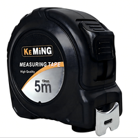 KEMING Mètre à ruban rétractable en acier robuste, haute précision, double échelle (pouces et mètres), avec verrouillage coulissant, outils de mesure manuels