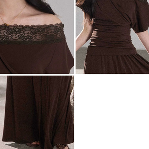 Conjunto de Top Asimétrico con Encaje y Falda Línea A para <span class=keywords><strong>Mujer</strong></span>: Elegante Atuendo de Dos Piezas para Oficina y Uso Casual - ODM Personalizado - Product Image 3