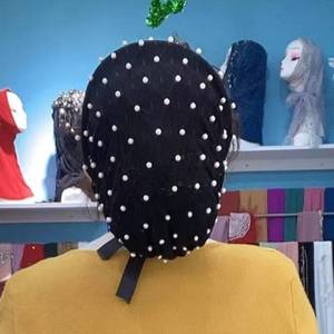 Serre-tête confortable en tissu maille perlée épaissi, écologique, respirant, toutes saisons, pour fêtes, mariages, mode capillaire - Product Image 1