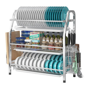 Escurridor de Platos de Acero Inoxidable 304 con Bandeja, Escurridor de Platos de Múltiples Niveles, Organizador de Almacenamiento de Cocina, Apto para Lavavajillas - Product Image 1