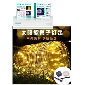 หลอดไฟ LED พลังงานแสงอาทิตย์ 12 เมตร สีเหลือง ไฟประดับกันน้ำสำหรับภายนอกอาคาร - Product Image 1