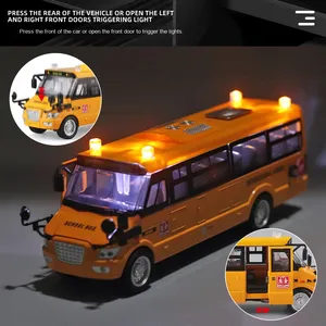 Modello pressofuso 1:32 scuolabus in lega di grandi dimensioni 5 con Design aperto funzione di rimbalzo <span class=keywords><strong>giocattolo</strong></span> per bambini - Product Image 4