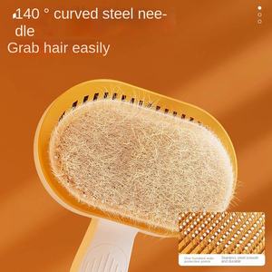 Cepillos de Aseo Autolimpiables de Acero Inoxidable para Perros y Gatos, Peine Multifuncional con Botón de Liberación, Marca OEM - Product Image 4