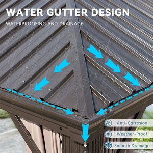 Gazebo en métal à double toit de qualité supérieure, structure en aluminium 6063 robuste, prix d'usine avec moustiquaire - Product Image 4