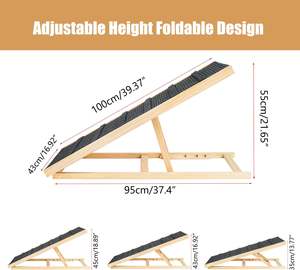 Houten Pet Ramp Indoor Milieuvriendelijk Verstelbare Hoogte Hond Opritten Opvouwbare Stevige Houten Pet Ramp Trappen - Product Image 2
