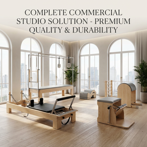 Lettino Pilates in Rovere Massiccio con Molle Regolabili Silenziose, Macchina Reformer a Binario Completo, Attrezzatura Professionale per Studio di Grado Commerciale - Product Image 3