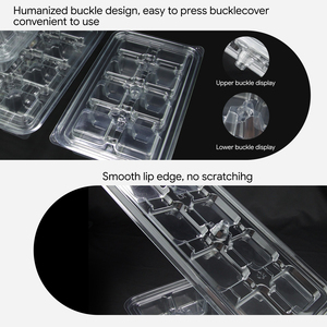 Прозрачная одноразовая пластиковая коробка из ПЭТ для салатов и тортов, пищевая, для блистерной упаковки типа «раскладушка» - Product Image 3