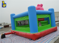Château gonflable commercial en PVC 0,5 mm, thème cochon rose, château gonflable de dessin animé