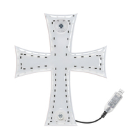 Nouvelle barre lumineuse LED portable RGB 12V 10W avec décorations en forme de croix, lampe Vichel avec USB, PCB de haute qualité pour la décoration de voiture