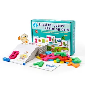 Renkli İngilizce harf öğrenme ahşap oyuncaklar erken eğitim kelimeler yazım kart oyuncaklar