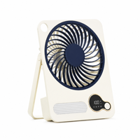 Ventilateur portable rechargeable 5 pouces 3000 mAh, mini ventilateur pliable avec veilleuse et haut-parleur Bluetooth pour table, bureau, voiture, extérieur et maison