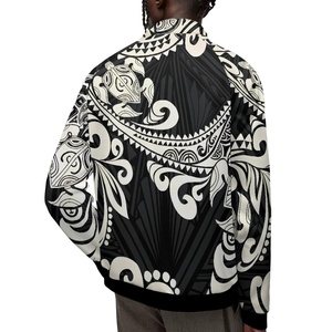 Personalizza giacche da <span class=keywords><strong>uomo</strong></span> <span class=keywords><strong>di</strong></span> Design etnico polinesiano produttori <span class=keywords><strong>di</strong></span> <span class=keywords><strong>abbigliamento</strong></span> fantasia giacca in felpa Raglan con colletto alla coreana da <span class=keywords><strong>uomo</strong></span> - Product Image 3