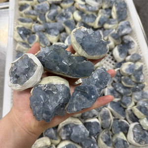 Cristal de <span class=keywords><strong>Celestina</strong></span> Azul Natural en Bruto, Geoda de <span class=keywords><strong>Celestina</strong></span>, Espécimen de Cristal Mineral, <span class=keywords><strong>Piedra</strong></span> Azul Cielo en Bruto para Decoración del Hogar, Suministro al por Mayor - Product Image 1