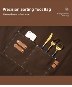 Waterafstotende, ademende, op maat gemaakte logo witte keukenchef BBQ gewassen canvas schort zonder mouwen voor catering en restaurants - Product Image 6