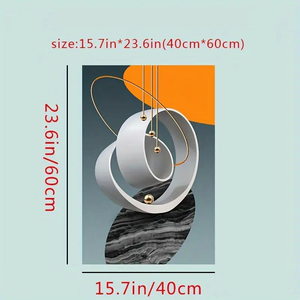 Maison hôtel bureau décoration murale cristal porcelaine poisson avec cadre en alliage d'aluminium peinture sur verre avec crist - Product Image 4