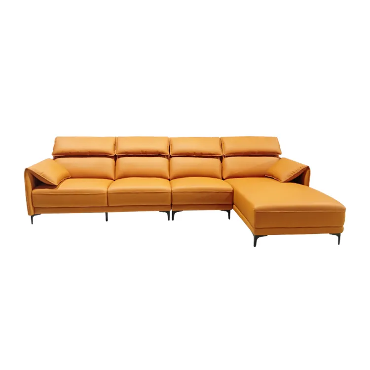 Оптовая продажа, дизайн дивана для дома, L-образный коричневый Честерфилд, диван для гостиной