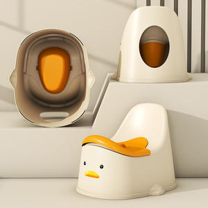 Asiento de entrenamiento para ir al baño Lida Duck para niños pequeños, niños y niñas, diseño de dibujos animados de plástico con tapa y escalón - Product Image 3