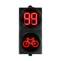 Feu de signalisation LED pour vélo, 3 sections, 2 unités, lentille transparente, 300 mm 400 mm, avec clignotants gauche intégrés