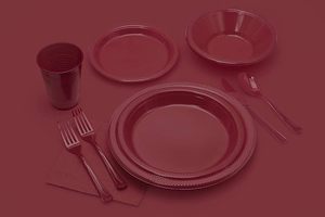 Reusable <b>Plastic</b> <b>Plate</b> for Parties Burgundy Recyclable <b>Plastic</b> <b>Plates</b> <b>Dinner</b> Party <b>Plates</b> for All Occasions - Product Image 5