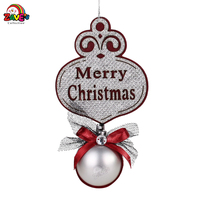 Zaves Santa Noel Peace & Joy Sign Pendentifs d'arbre de Noël Mignon bonhomme de neige Boules d'arbre de Noël Décoration Paire