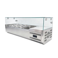 Table de préparation de salades commerciale PST 1.2SLT 1.2m avec bacs GN 1/9 - Organisateur haute capacité 2-8C Alimentation triphasée