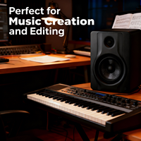 Enceintes de studio GAS-BX5 de 5 pouces (paire) Moniteurs actifs alimentés pour l'enregistrement en studio à domicile, le streaming DJ, le jeu sur ordinateur