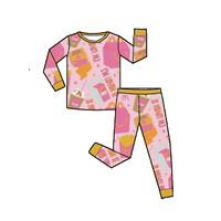 Bamboevezel Nieuw Ontwerp Op Maat Geprint Ademend Casual Stijl Lange Mouwen 2-delig Pyjama Set voor Baby Kleding