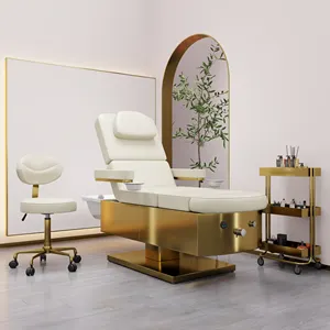 HOCHEY Salon spa circulation de l'eau Lavage des cheveux Fauteuil de massage Lit à shampoing pour pédicure