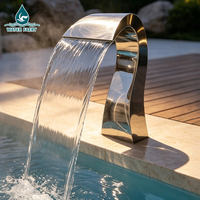 Cascade de massage pour spa Water Faery résistante à la corrosion en acier inoxydable 316 avec éclairage LED en option, taille et couleur personnalisables pour piscines