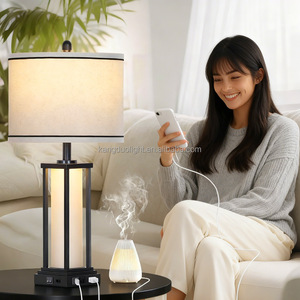 مصباح مكتب حديث التصميم من الحديد والقماش مع مصباح <span class=keywords><strong>LED</strong></span> E26 يعمل بالتيار المتردد لتزيين غرفة النوم وغرفة المعيشة وغرفة الدراسة - Product Image 3